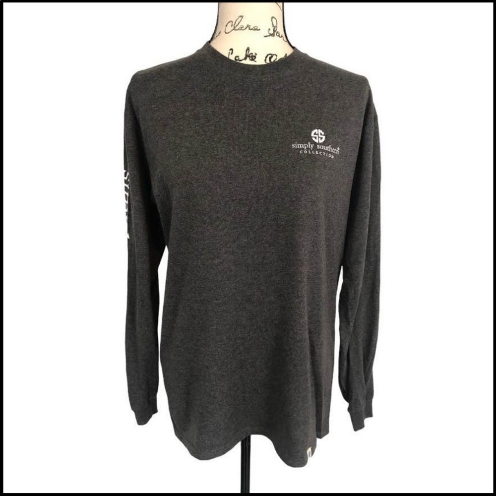 Simply Southern TEXAS dark gray Long Sleeved shirt